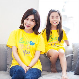 블루빈 아동/성인 반팔티셔츠-러브블래스(노랑)-30벌이상 주문제작 상품