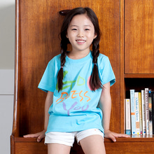 블루빈 아동/성인 반팔 티셔츠-러브블래스(하늘)-30벌 이상 주문제작 상품
